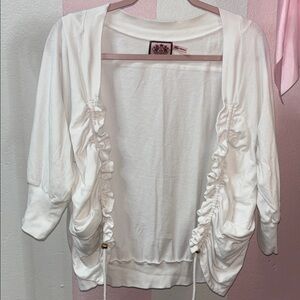 Vintage juicy couture white cardigan with ruffles